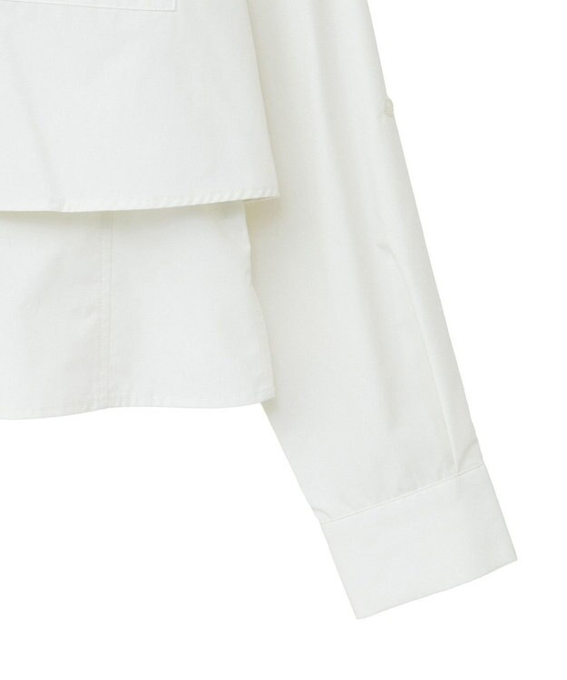 earth music&ecology ロールアップスリーブボクシーシャツ Off White