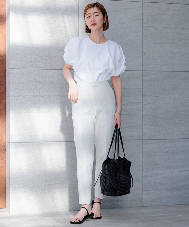 23区 【GLOW8月号掲載/洗える】スムースデザイン ツイスト カットソー ホワイト系