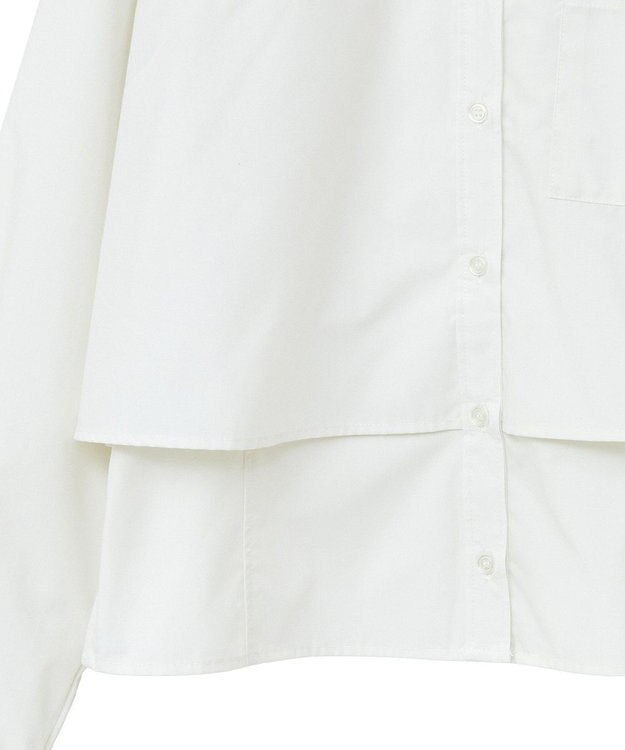 earth music&ecology ロールアップスリーブボクシーシャツ Off White