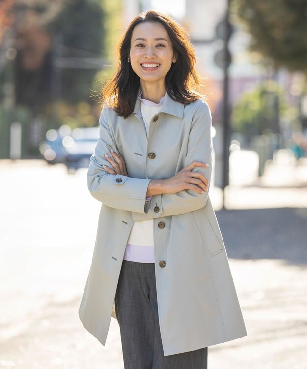 J.PRESS LADIES 【洗える】BEZ VEGA ストライプ フリルネック ブラウス ふじ色系1