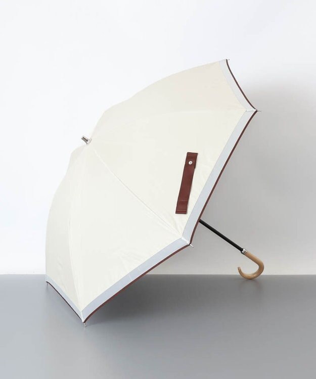AURORA BLAO（ブラオ）オーガンジー切継ぎ晴雨兼用傘（1段スライドショート傘） ライトベージュ
