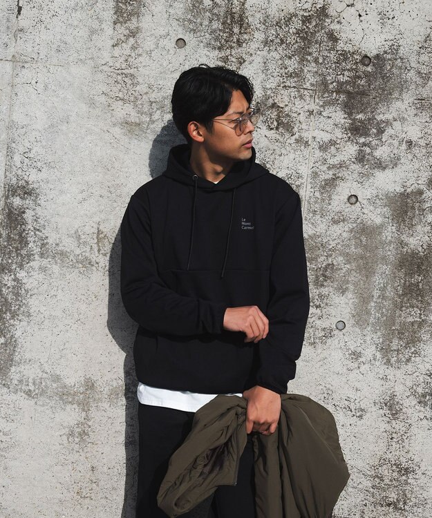 SHARE PARK MENS 【UVカット・吸水速乾・ストレッチ・軽量・アンチピリング 】ダンボールフードパーカー（L・XLサイズ） ブラック系