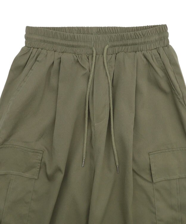 WEGO 【ウエストゴム】イージーカーゴパンツ カーキ