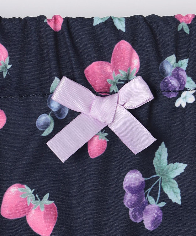 ANY KIDS 【洗濯機可能】総柄フルーツ キュロット ネイビー