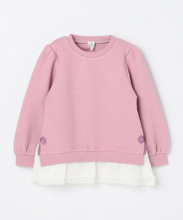 組曲 KIDS 【110-140㎝】フラワーキルト トレーナー ラベンダー