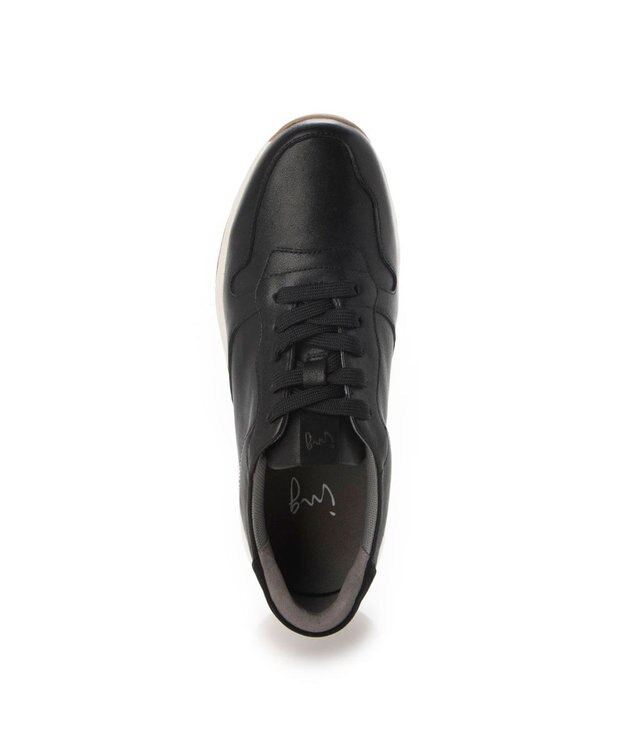 ing <ing>オールレザーレースアップスニーカー ブラック