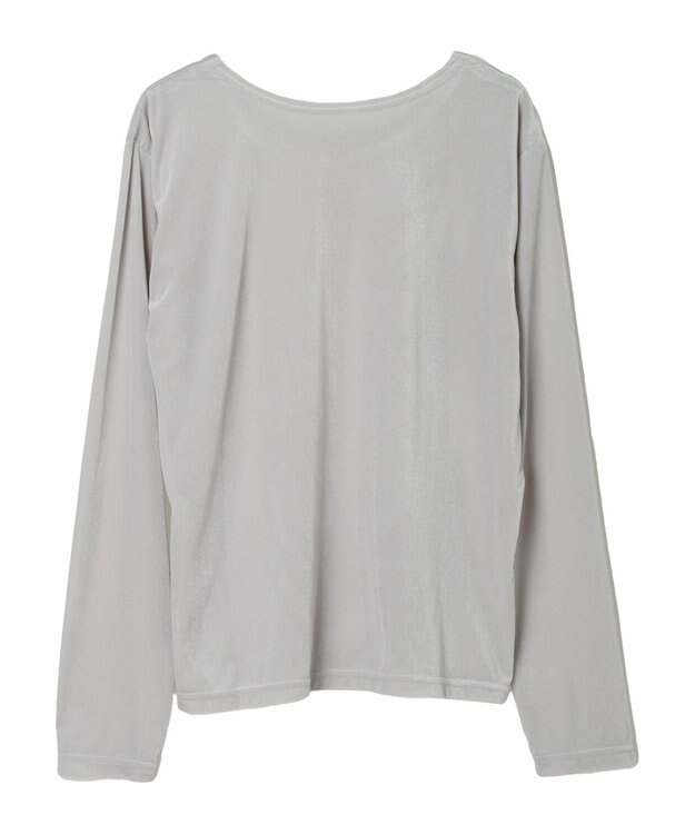 Green Parks クルーネックシアーベロアプルオーバー Gray