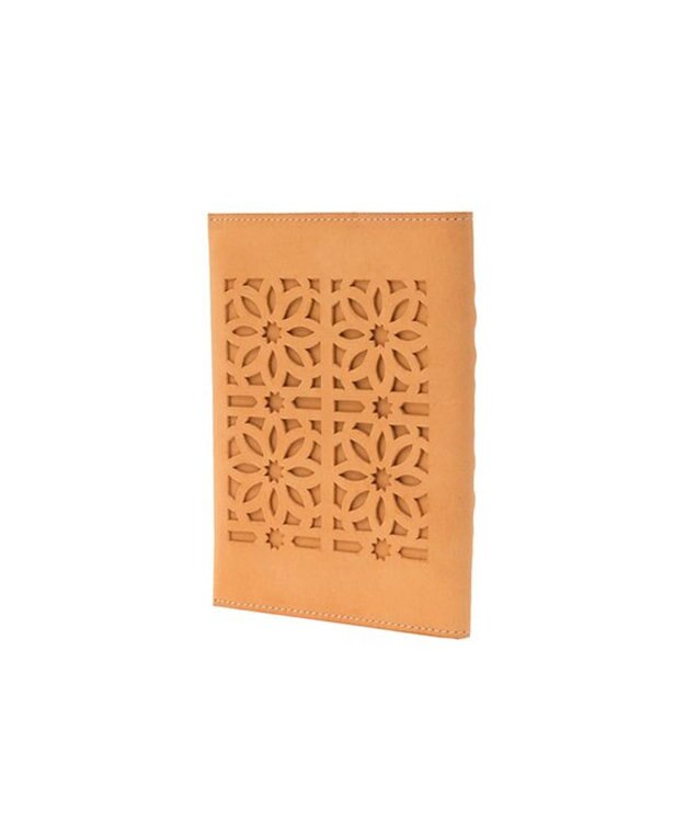 genten カットワーク ブックカバー ヌメベージュ