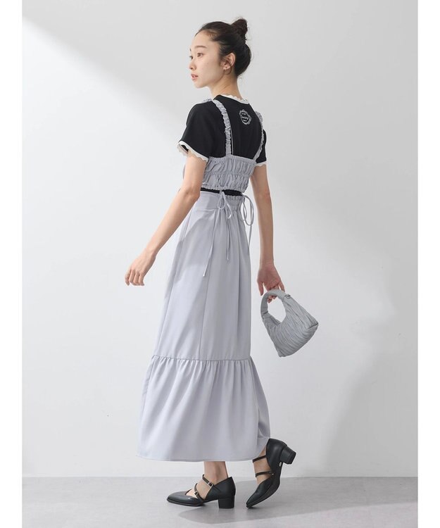 earth music&ecology マルチウェイビスチェリボンキャミワンピース Blue Gray