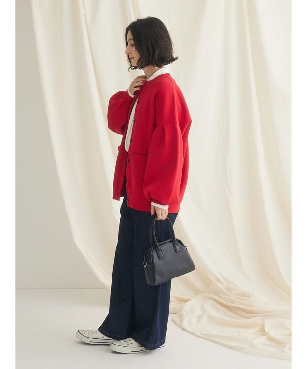 CRAFT STANDARD BOUTIQUE リサイクルポリエステルニットカーディガン Red