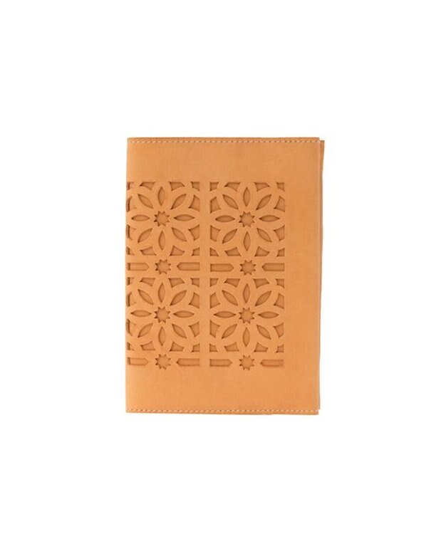 genten カットワーク ブックカバー ヌメベージュ