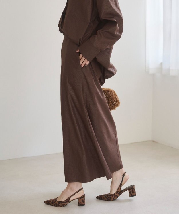WEGO 【ANGIE VINTAGE】レザーライクシャツ＆スカートセットアップ ブラウン