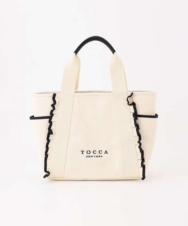 TOCCA FRILL CANVASTOTE キャンバストートバッグ アイボリー系