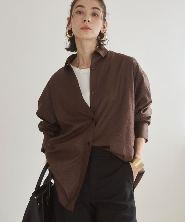 WEGO 【ANGIE VINTAGE】レザーライクシャツ＆スカートセットアップ ブラウン