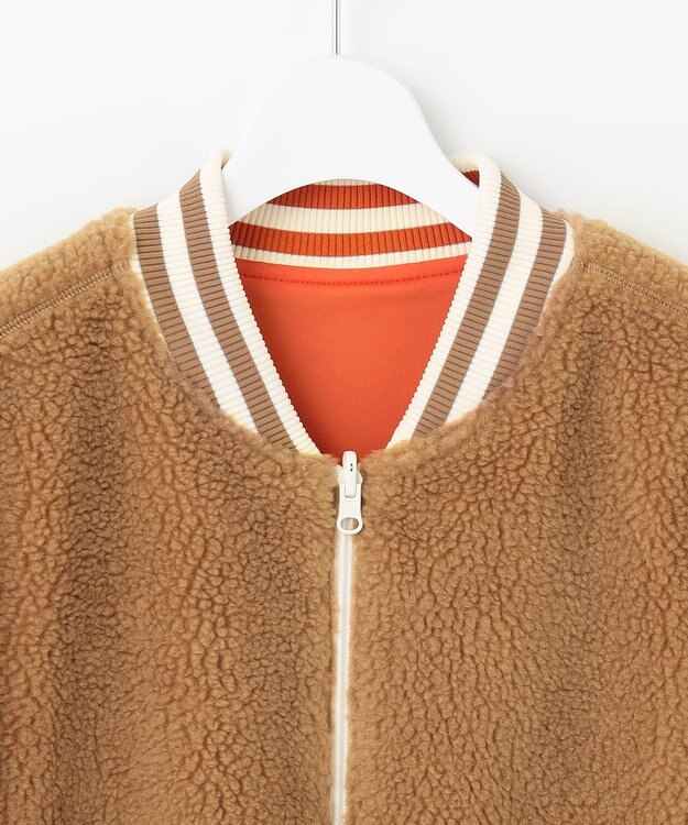 PW CIRCULUS 【WOMEN】【撥水/防風】リバーシブル ボア ジップアップ ブルゾン ベージュ×オレンジ