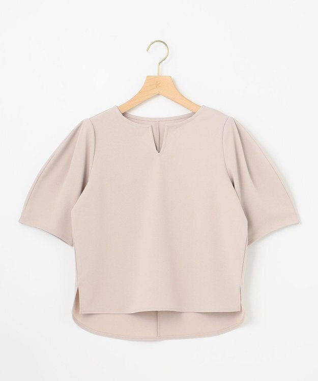 組曲 S 【WEB限定】ジョーゼットジャージーランタンスリーブ5分袖 ブラウス ベージュ系