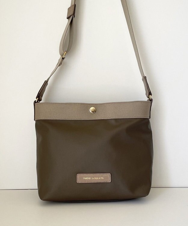 Hekhèr Le Style de Vie 新色追加【日本製】PUコートコットンキャンバス ショルダーバッグ グレージュ