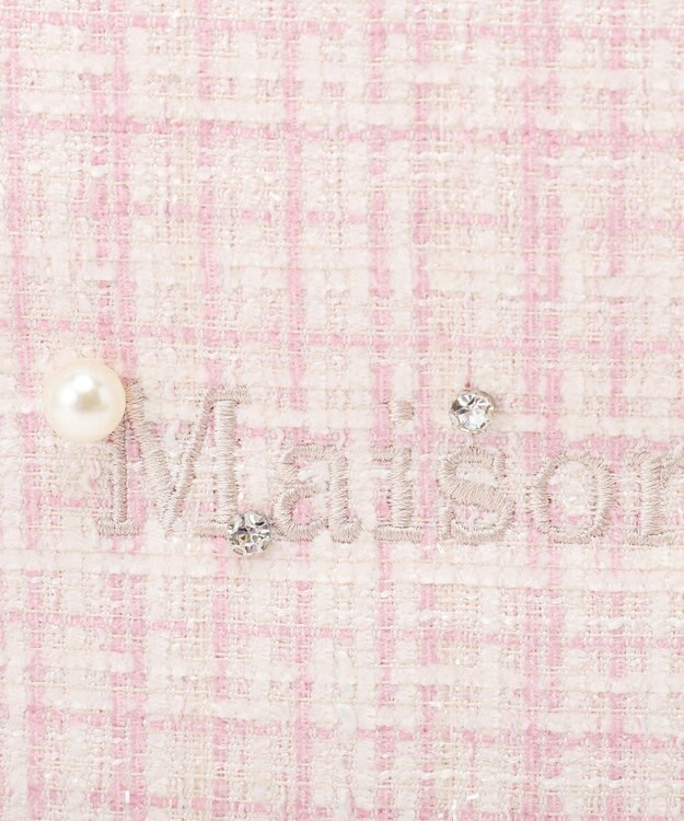 Maison de FLEUR ビジューツイードスクエアトートバッグ Light Pink