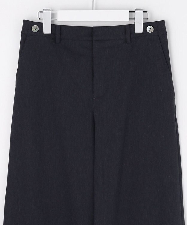 J.PRESS LADIES セルロースリネンストレッチ セミワイド パンツ ネイビー系