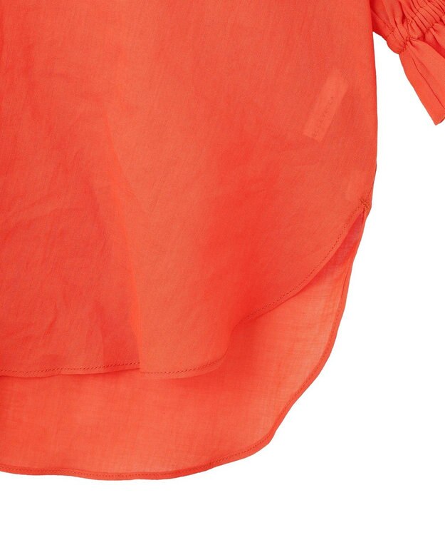 YECCA VECCA 綿麻シアーボリュームギャザーシャツ Orange