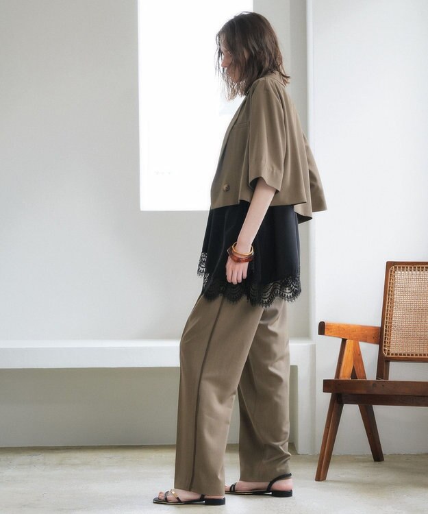 YECCA VECCA 2wayアシメデザインノースリーブブラウス Black