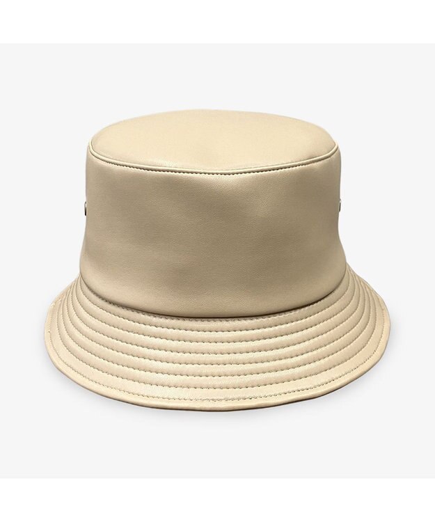 林八百吉商店 un chapeau  エコレザーバケットハット ベージュ