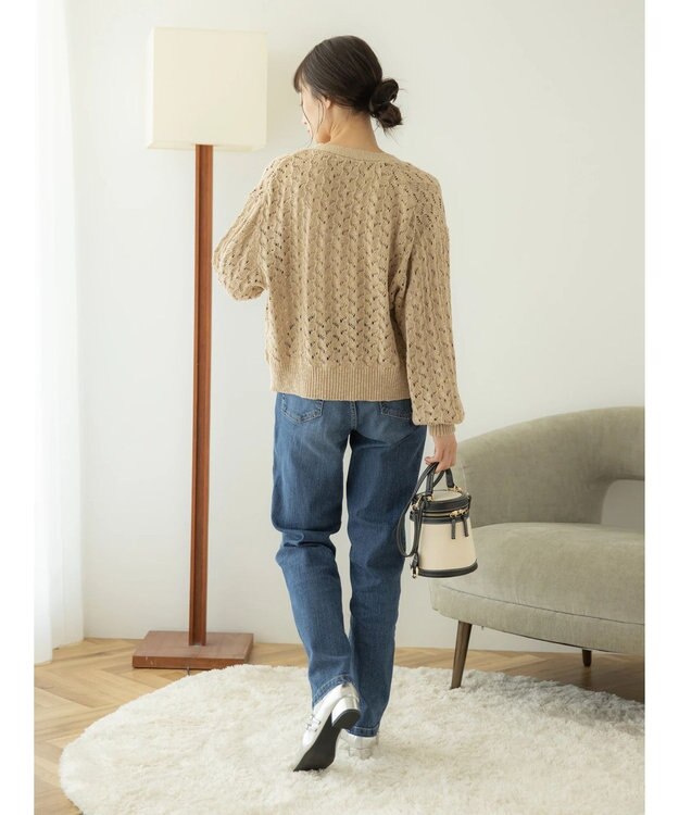 earth music&ecology テーパードデニムパンツ Light Indigo