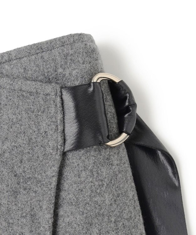 BEIGE， GRASSE / サテンベルト付きリバーラップスカート Md Gray