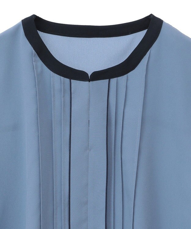 YECCA VECCA 配色タックデザインブラウス Blue