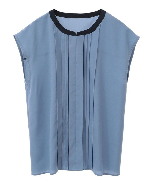 YECCA VECCA 配色タックデザインブラウス Blue