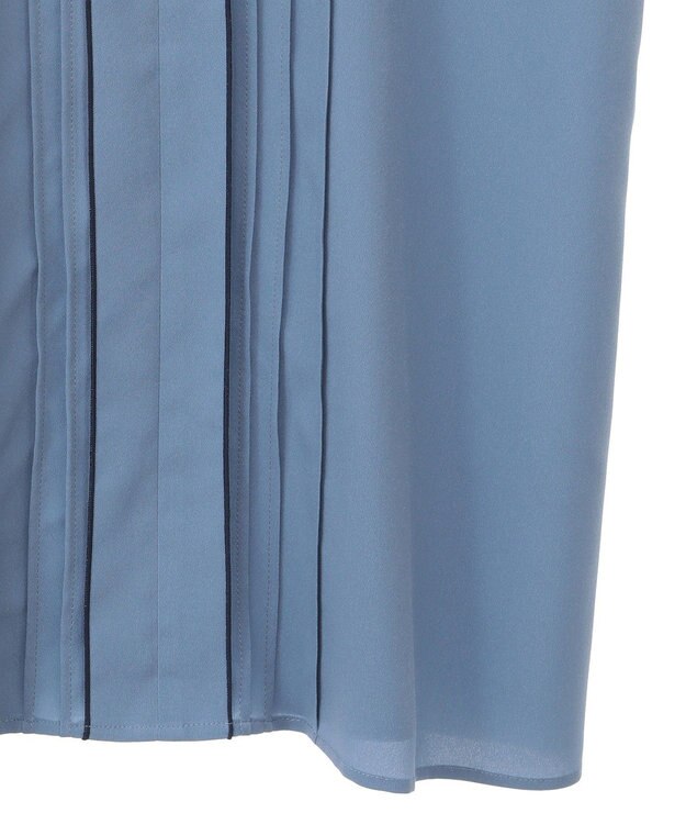 YECCA VECCA 配色タックデザインブラウス Blue