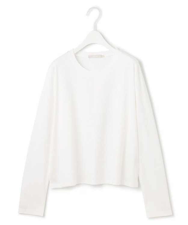 ICB 【洗える】シンプルジャージー クロップドTシャツ オフホワイト系