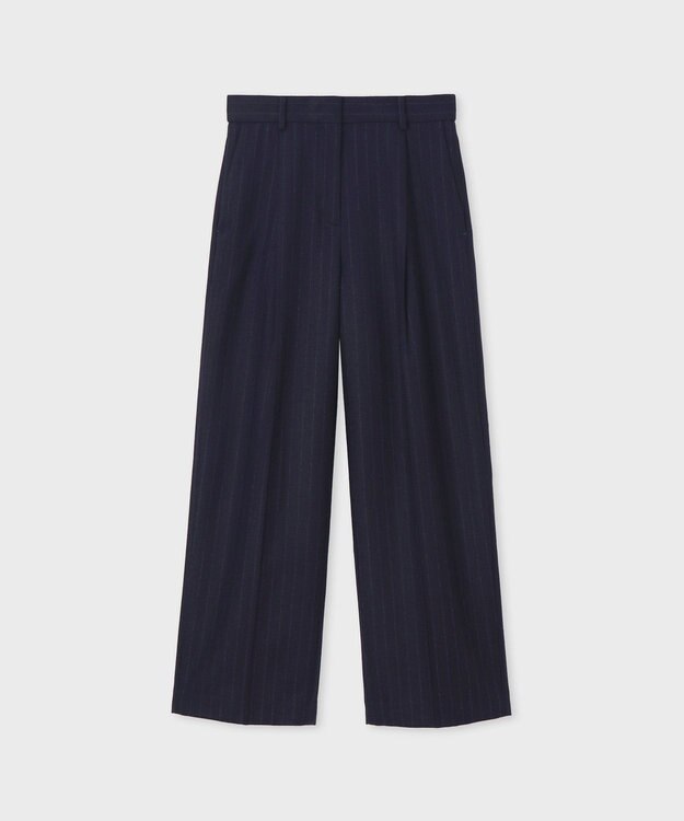 Paul Smith ストライプ ウール ワイドパンツ ネイビー