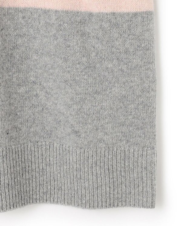 23区 【洗える】ウールナイロン カラーブロック ニット ヌードピンク系