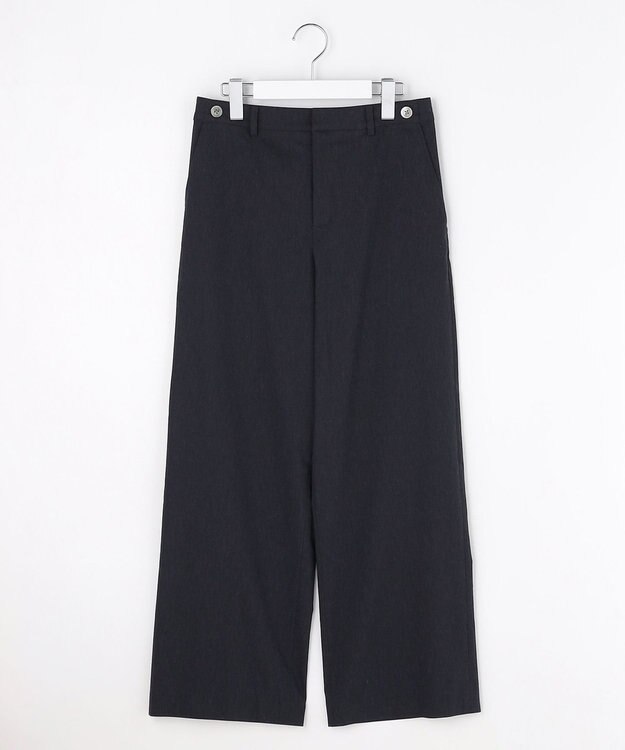 J.PRESS LADIES セルロースリネンストレッチ セミワイド パンツ ネイビー系