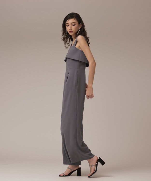 GRACE CONTINENTAL フリルケープサロペット グレー