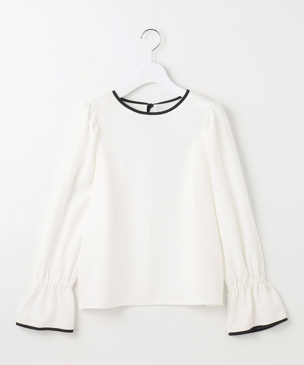 Feroux 【洗える】バイカラー ブラウス ホワイト系