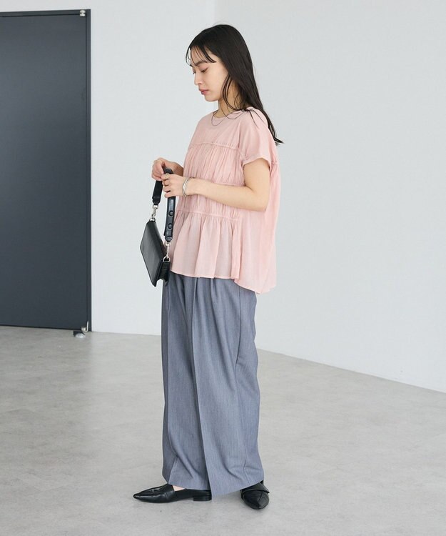 CRAFT STANDARD BOUTIQUE タックイージーワイドパンツ Gray Mixture