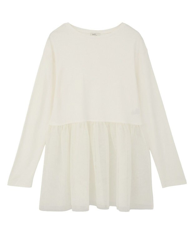 earth music&ecology 【吸湿発熱】あったかフェミニンインナー（チュールヘム） Off White