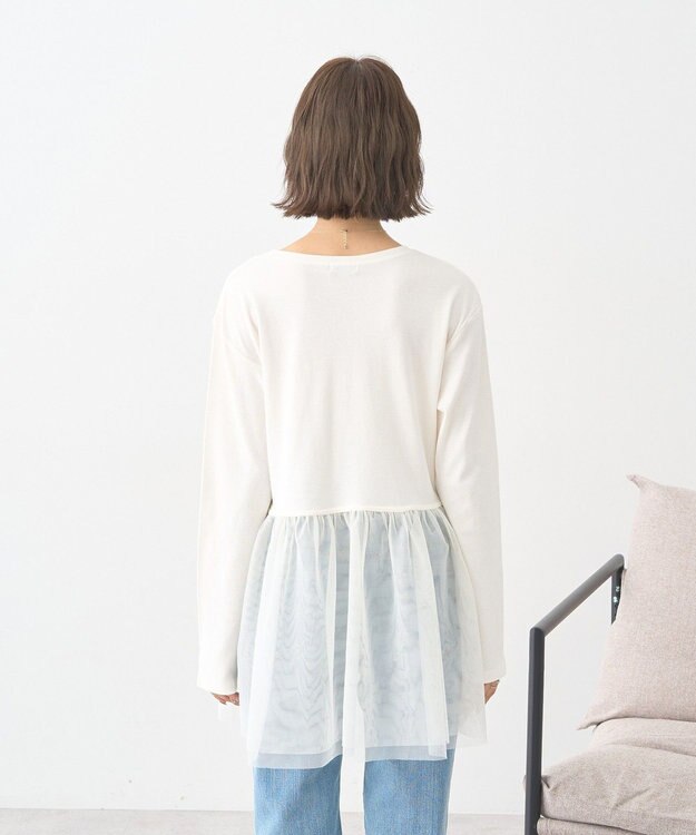 earth music&ecology 【吸湿発熱】あったかフェミニンインナー（チュールヘム） Off White