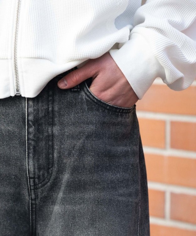 WEGO 【ユニセックス着用ITEM/SMLサイズ展開】カバーフィットバルーンデニムパンツ デニムブラックソノタ