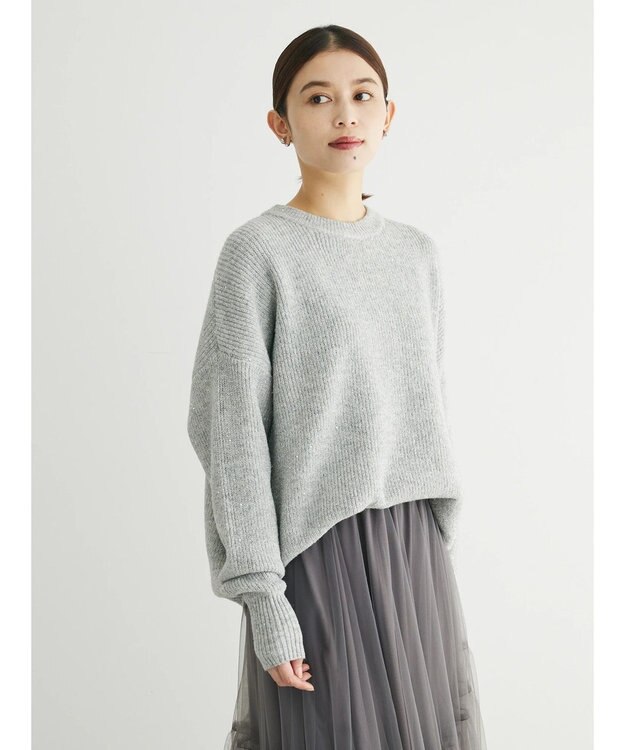 Green Parks ・Ｐｅｔｉｔ　Ｆｌｅｕｒ　ラメ＆スパンコールニット Gray