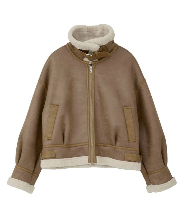 earth music&ecology フェイクムートンジャケット Beige