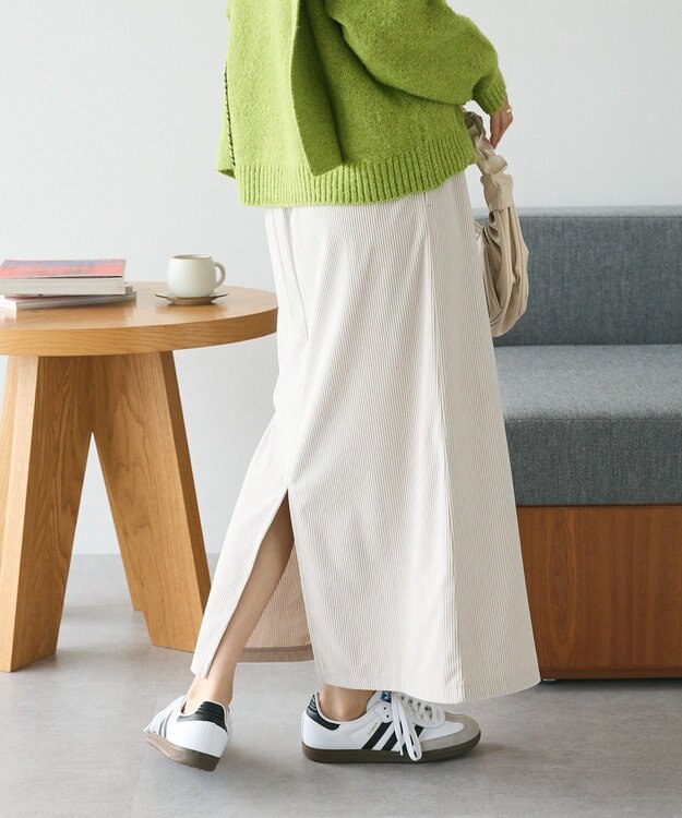 CRAFT STANDARD BOUTIQUE カットコーデュロイタイトスカート Gray Beige