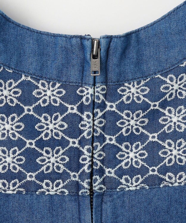 組曲 KIDS 【110-140㎝】レースコンビデニム ワンピース ブルー