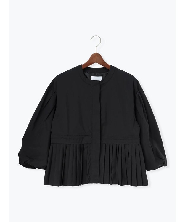 Te chichi 袖バルーンペプラムプリーツブルゾン ブラック