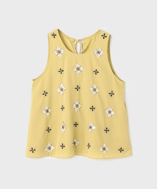 GRACE CONTINENTAL ビジューノースリーブトップ イエロー