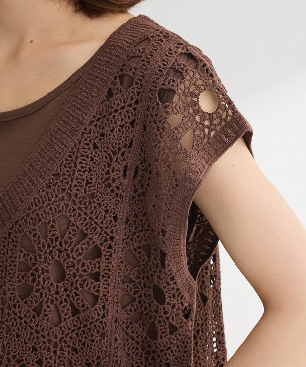 Green Parks ＳＥＴ２点クロシェプルオーバー＋タンクトップ Orange