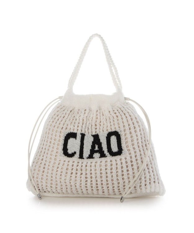 UNBILLION カシュカシュ cachecache / メッセージラメニット2wayバッグ ホワイト