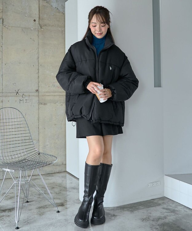 WEGO 【WEB限定/Sサイズ新登場/お気に入り登録者数5万人越えの大人気アイテム】U.S. POLO ASSN.別注パデッドジャケット ブラック